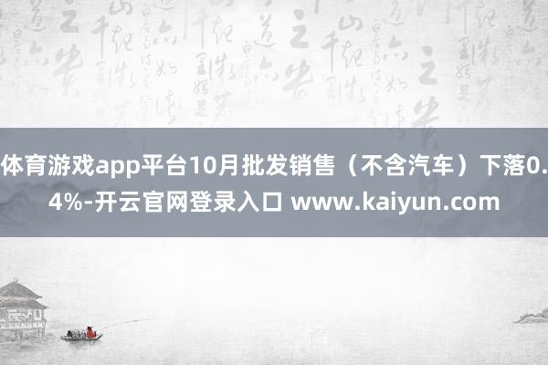 体育游戏app平台 10月批发销售(不含汽车)下落0.4%-开云官网登录入口 www.kaiyun.com